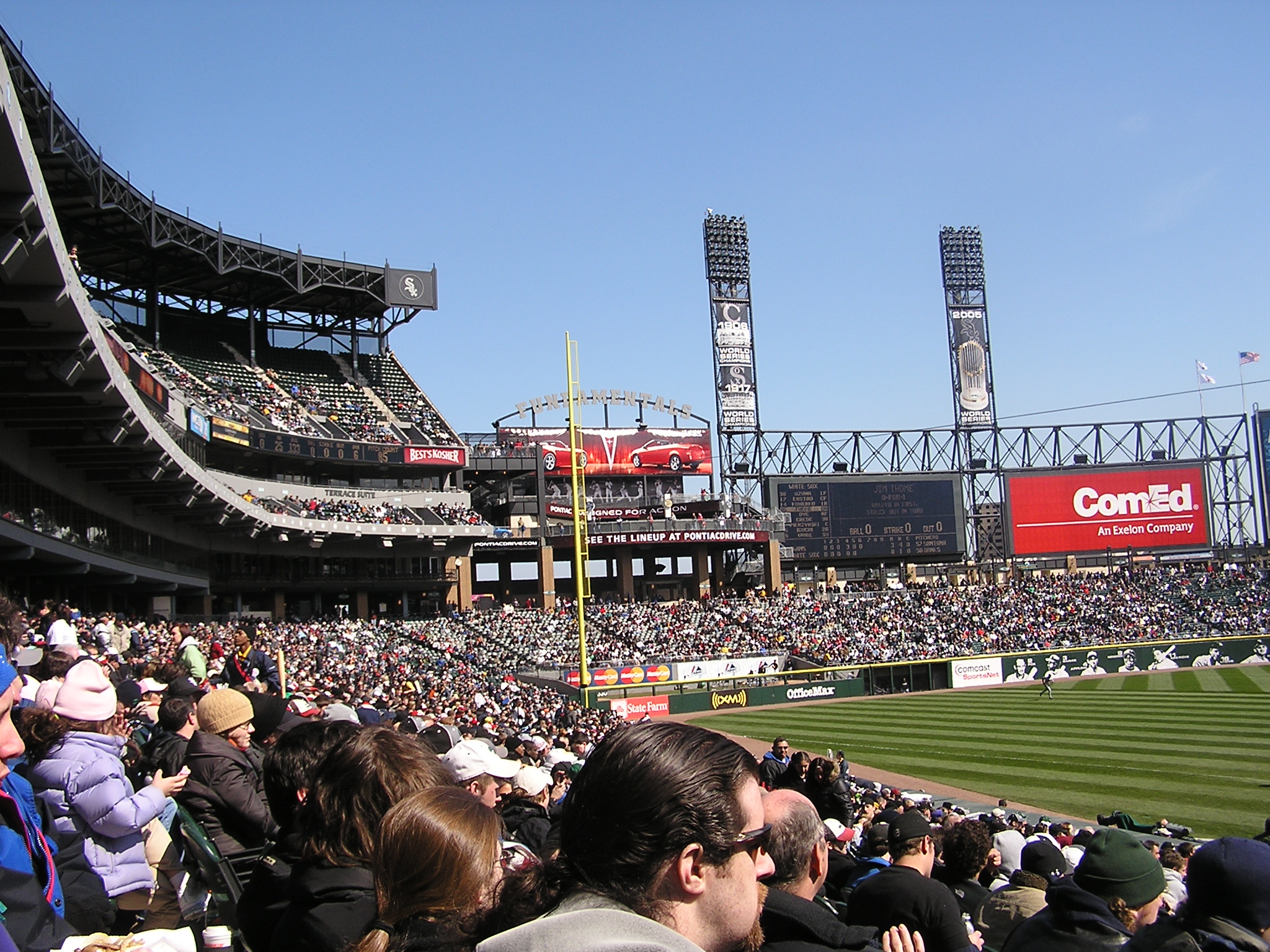 Looking back to the Left Field Foul pole